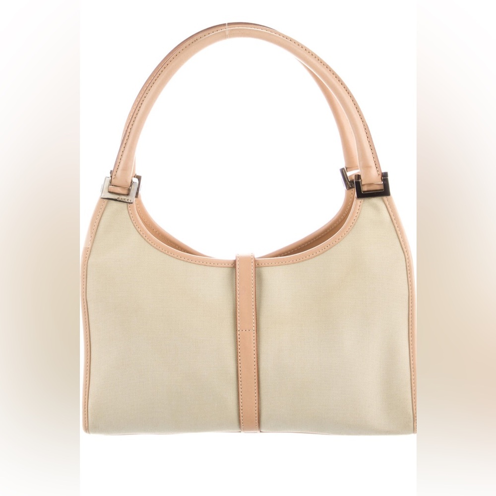 Gucci Vintage Jackie Bardot Hobo – Beige Canvas & Leather Trim - Picture 2 of 5